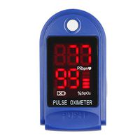 Flexzion Pulse Oximeter CMS-50DL (Blue) Fingertip Oximetry Blood Oxygen SpO2 Monitor Fitness Tracker Health Care Sports Exercise Monitoring System with Digital LED Display Carrying Case and Lanyard