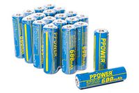 PPOWER AA Rechargeable NiCD Battery, 1.2V 600mAh Real Capacity AA Batteries for Solar Lights, Garden Lights, Remotes, Mice, etc (20x)