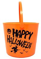 Orange Happy Halloween Trick or Treat LED Candy Bucket, 6 1/2 Inch