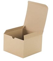 Premier Retail Packaging 10 Count Kraft Pinstripe Gift Box, 6 x 6 x 4