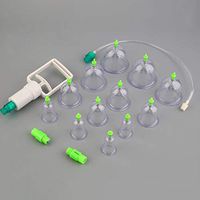 Detectorcatty Massage Vacuum Cupping Set Thicker Magnetic Aspirating Cupping Cans Cupuncture Massage Suction Cup with Tube Gift 12 Pcs