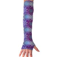 QG ZZX Purple Snowflake Unisex Compression Arm Sleeves UV Protection Performance Arm Sleeve - for Outdoor Sports Baseball,Basketball,Football (1 Pair)