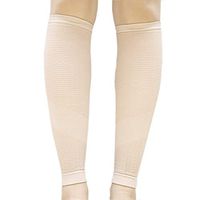 EXIO Calf Compression Sleeve, 1 Pair – Seamless Tech Leg Supports 20-35mmHg for Shin Splint, Relieve Calf Pain, Swelling, Varicose Veins for Men Women (Beige, L-XL(13~16))