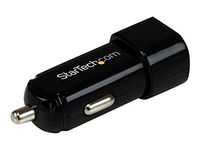 StarTech.com Dual Port USB Car Charger - High Power 17 Watt / 3.4 Amp (1A & 2.4A) - 2 Port USB Car Charger for Apple & Android Devices (USB2PCARBK)