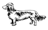 JS Artworks Long haired Dachshund Vinyl Decal Sticker (Black)