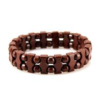 Power Ionic Health Tourmaline Special Beads Bracelet Yoga Wristband w/Box Stretch (Brown)