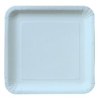 Creative Converting Touch of Color 18 Count Square Paper Lunch Plates, Pastel Blue