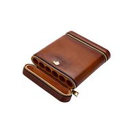 Gaoxingbianlidian Cigarette Case, Leather Cigar Box, Cedar Wood Lining Humidor, Portable Holster, Brown,Light and Comfortable