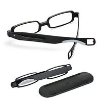 Reading Glasses men women 2.0, Patented 360° Rotation Portable Mini Clip Readers,Small Black Folding Compact TR90 Durable Lightweight Flexible Fashion Pocket Glasses 2.0, Scratch Proof