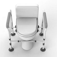 Aluminum Toilet Safety Frame，Medical Handrail Assist Grab Bar Handle，Elderly/Disabled Free Stand Commode Safety Frame Handle