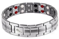 VPKJewelry Titanium Magnet Therapy Eternity Bracelet Bangle for Arthritis Pain Adjustable Length (Silver)