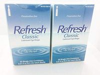 2 Boxes of Refresh Classic Lubricant Eye Drops 50 VIALS Each EXP 04/2021 UD-2