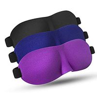Sleep Mask, 3 Pack 3D Contoured Blinder & Blindfold Comfortable & Super Soft Sleeping Mask with Adjustable Buckle for Women, Men, Suitable for Travel/Nap/Night's Sleeping, (Blue/Black/Red)