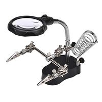 DUBYU Professional Magnification LED Light Gooseneck Bracket Welding Repair Magnifying Glass Desktop Bracket Magnifier Mobile Phone Line Motherboard Repair Work Magnifying Glass