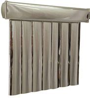 Silver Mirror Vinyl Vertical Blinds with 3-1/2" Reflective Vanes, 56" Wide x 48" Long, Cordless