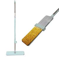 Flat Microfiber Mop Flip Mop Dry Wet Floor Cleaning Kit Self-Wringing Double Pad Hand-Free Wash 360 Rotating Head for Hardwood Tile Home Office Kitchen