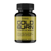 Ultimate Nutrition Gold Burn Thermogenic Fat Burner - Herbal Weight Loss Supplement Appetite Suppressant and Metabolism Booster, 60 Tablets