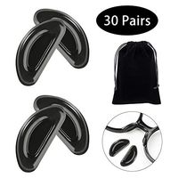 BKpearl 30 Pairs Eyeglass Nose Pads, Silicone Adhesive Nose Pads Anti-Slip Nose Pads with Velvet Bag for Eyeglass Glasses Sunglasses (Black)