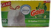 Glad Odorshield Tall Kitchen Trash Bags, Original Scent, 13 Gallon, 40 Count
