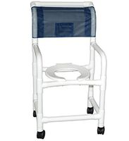MJM International 118-3TW-SL Standard Shower Chair with Sling Seat, 300 oz Capacity, 40.5" Height x 22" Width x 25.25" Depth, Royal Blue/Forest Green/Mauve