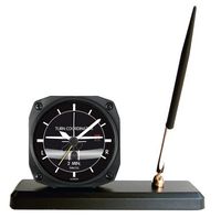 Trintec 2060 Series NV Aviation 2 Minute Turn and Bank Desk Pen Set with Alarm Clock 3.5