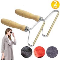 2 Pack Portable Wood Lint Remover,Clothes Woollen Sweater Clean Tool，Clothes Cleaning Fuzz Shaver,Multi-Fabric Sweater Comb with Steel Net,Pet Hair Hairball For Wool Products Combing Lint