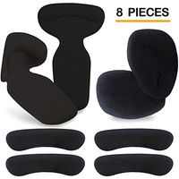 High Heel Pads (8 pcs) - High Heel Inserts, Heel Grips, Anti Slip Shoe Cushion, Ball of Foot Insoles, High Heel Liner, Heel Snugs for Women - Blister Prevention & Improve Shoes Too Big (Black)