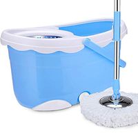 Yyqttb Rotating mop, 360 Degree Spinning Mop Bucket Home Cleaner with 5 Mop Heads Blue Cleaning HOM (Color : Blue)