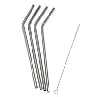 BLLKE Long Stainless Steel Drinking Straws Set of 4, FDA Standard Straws Reusable Straws for 30 oz Tumbler and 20 oz Tumbler, 1 Cleaning Brush Included