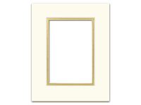 PA Framing Double Photo Mat Board, Pre-Cut Framing Mat - Cream Core, Ivory/Gold, 8"x10" (Frame), 5"x7" (Photo)