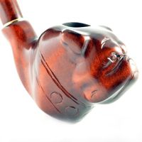 3D Luxury carved handmade stylish pear smoking pipe *Bulldog* - 8'' (20cm)