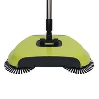 Household Sweeping Machine,Hand Push-Type Automatic Without Electricity Sweeper Broom Portable Cleaning Machine 3 in 1 Dustpan and Trash Bin (Yellow)