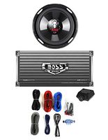 BOSS P106DVC 10" 2100W Subwoofer Sub + AR16002 1600W 2-Ch Amp + 8 Gauge Amp Kit