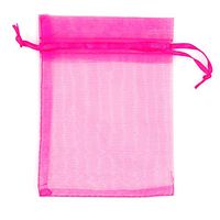 ATCG 50pcs 8x12 Inches Large Drawstring Organza Bags Decoration Festival Wedding Party Favor Gift Candy Toys Makeup Pouches (Hot Pink)