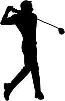 hBARSCI Golfer Post Drive Vinyl Decal - 5 Inches - for Cars, Trucks, Windows, Laptops, Tablets, Outdoor-Grade 2.5mil Thick Vinyl - Black