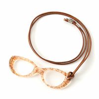 MIDI Cognac/Italian Fine Acetate Lorgnette Loupe with Cord for Women – Magnifying and Reading Glasses [All in one] (pg004c1) (Z2-7ZMT-ABML)