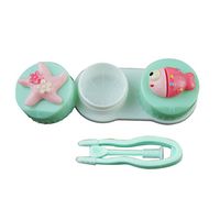 Healifty Contact Lens Storage Box Cute Fish Contact Eye Lens Storage Case Contact Lenses Box Travel Kit with Tweezer (Random Color)