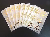 Minilabel 34mm Round Printed Stars , Shiny Gold On Clear , Plastic Decorative Seal Labels Gift Wrap Craft Stickers