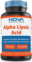 Nova Nutritions Alpha Lipoic Acid ALA 600 mg (Non-GMO) for Healthy Blood Sugar Support & Antioxidant Support, 120 Capsules