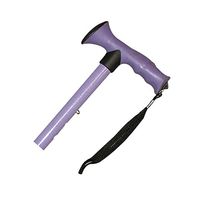 Adjustable Travel Folding Cane with Comfort Grip Handle (Purple)