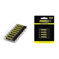 Powerex PRO High Capacity Rechargeable AA NiMH Batteries (1.2V, 2700mAh) - 8-Pack, (MH-8AAPRO-BH) & Precharged Rechargeable AAA NiMH Batteries (1.2V, 1000mAh, Low Self-Discharge) - 4-Pack