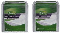 Incontinence Bed Protectors, Disposable Underpad, Overnight Absorbency, 12 Count Overnight Absorbency for a Restful Night's Sleep (Pack of 2)