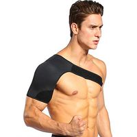 Qii lu Men's Shoulder Support Brace, Right Shoulder Breathable Adjustable Right Shoulder Support for Pain Rel for Shoulder Width 28"- 40"