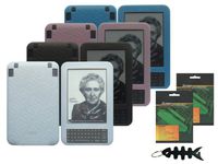 iShoppingdeals - Black/Clearwhite/Blue/Pink Soft Protective Skin Case Cover + Screen Protector for Amazon Kindle 3G Wireless Reading Device 3G + Wi-Fi, 6" Display - Latest Generation