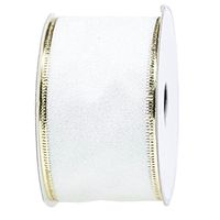 JAM PAPER Holiday Ribbon - 2 x 3 Yards - White Glitter - Sold Individually