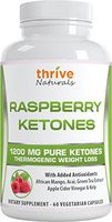 Thrive Naturals Raspberry Ketones - Thermogenic Weight Loss Support - Extra Strength 1200 mg Daily Dose - 60 Capsules (1 Pack)