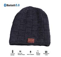 Make Your Life Bluetooth Beanie Music Gift Snowboard Hat with Removable Wireless Headset Headphone Earphone Cap Speaker Mic for Outdoor Skiing Running Music Tech Birthday （Dark Grey）
