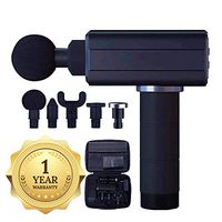 Professional Massage Gun Deep Tissue Percussion Muscle Massager for Athletes, Massage Handheld with Carry Case-4 Speeds, 5 Massage Heads, Rechargeable Battery(Black)