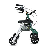 Wheeled Walker with Seat Walker Frame Assistance Folding 4 Wheels with Padded Seat Lockable Brake and Shopping Basket Cart