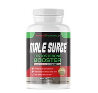 Potent Naturals Male Surge Testosterone Booster 180 Veggie Caps | 2100mg D-AA-CC, D3, K2, B6, Zinc, Boron, Ginseng | Estrogen Blocker, Energy, Stamina, Male Enhancing Pills & Vitamins for Men - Vegan